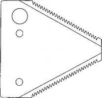 3-Loch Klinge gezahnt 2.1 mm stark Montage rechts für Fingerbalken für z.B. Agria Balkenmäher