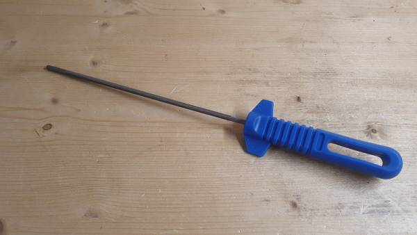 Feilengriff Blau mit Schärfewinkel kpl. mit Kettenfeile 4,5 mm, für .325 Vollmeißel Sägekette