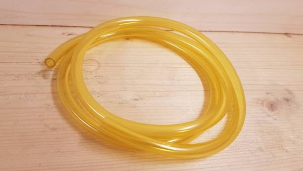 Profi Benzinschlauch 1 m Ring gelb-transparent, öl-, hitze-, quellfest, für Rasenmäher und Profi Gartengeräte (Øi = 6.4/ ØA = 9.5)