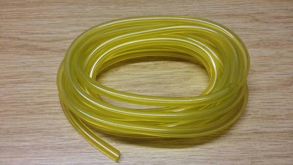 Profi Benzinschlauch 3 m Ring gelb-transparent, öl-, hitze-, quellfest, für Kettensägen, Freischneider (Øi = 3.2/ ØA = 6.4)