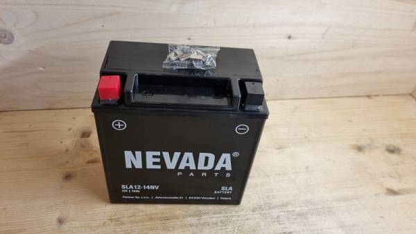 NEVADA Batterie Gel 14Ah/ 12V, +Pol = links für Zenoah Aufsitzmäher/ Rasentraktor CT1738, ...