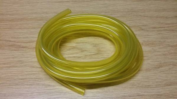 Profi Benzinschlauch 3 m Ring gelb-transparent, öl-, hitze-, quellfest, für Rasenmäher und Profi Gartengeräte (Øi = 6.4/ ØA = 9.5)